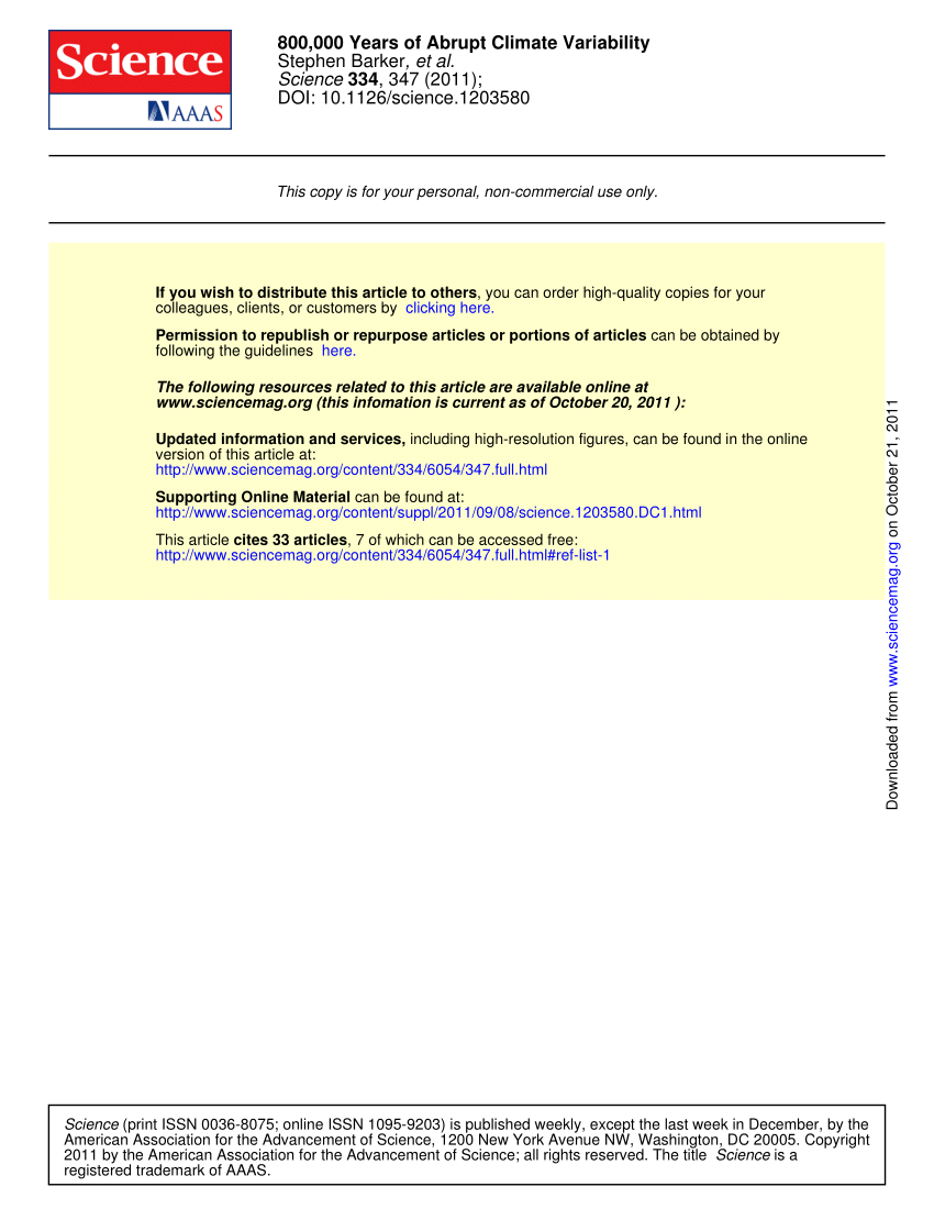 PDF 800 000 Years of Abrupt Climate Variability