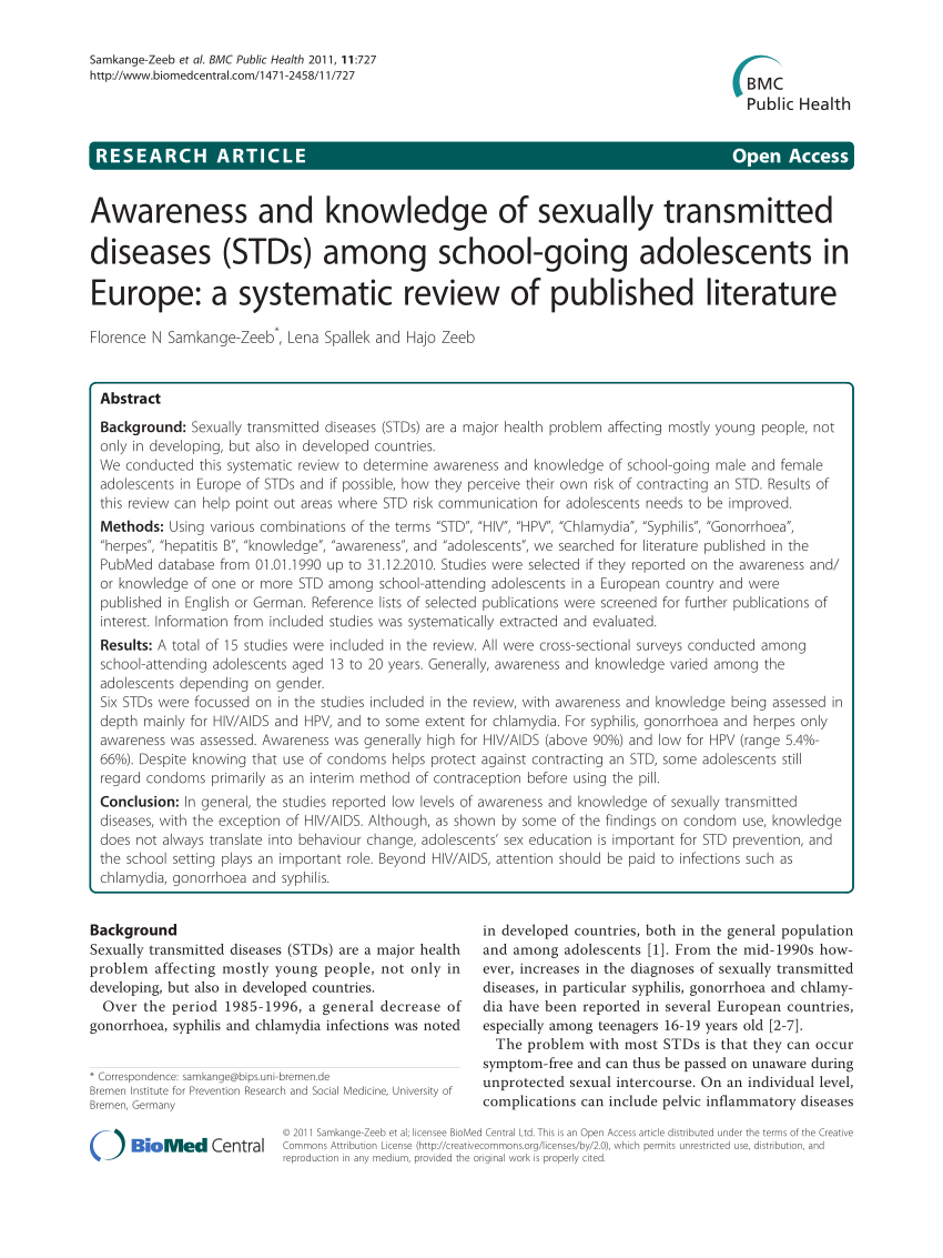sexually transmitted disease research paper