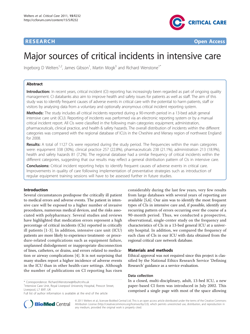 journal article review critical incidents assignment