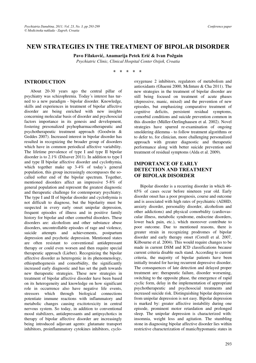 (PDF) New strategies in the treatment of bipolar disorder