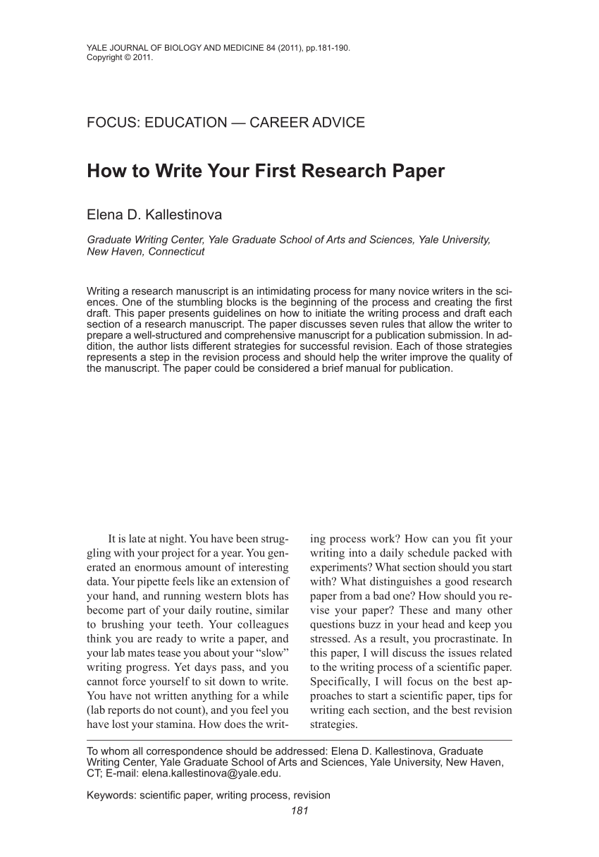 how to write paper for publication
