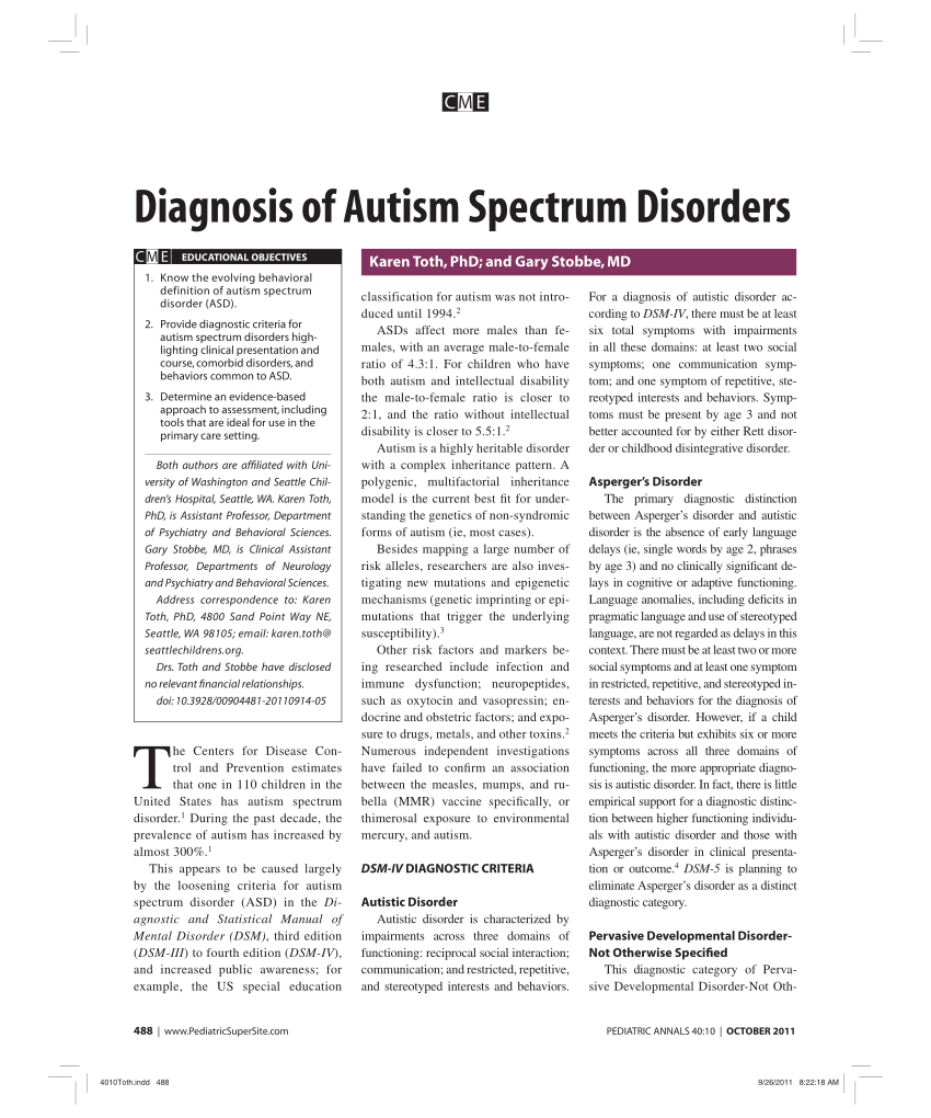 dissertations on autism