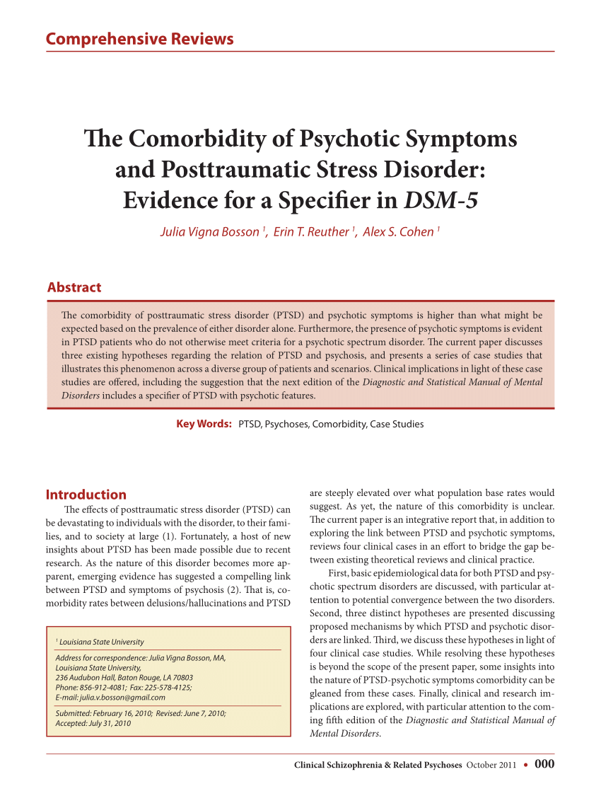 (PDF) The Comorbidity of Psychotic Symptoms and ...