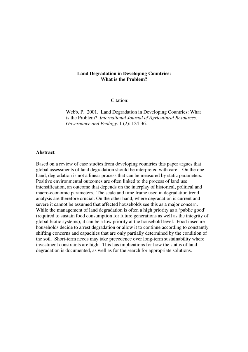 research paper on land degradation