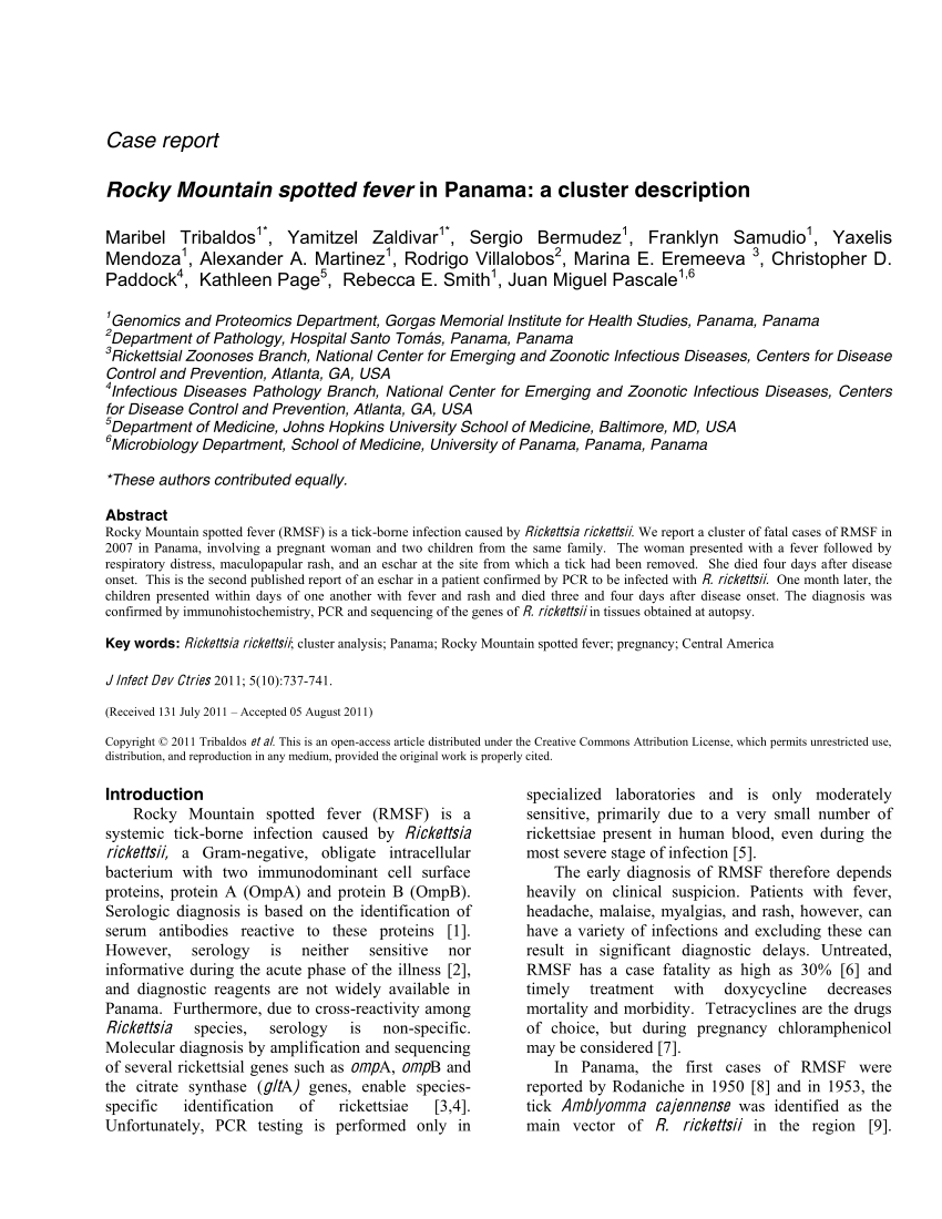 Rocky Mountain Spotted Fever Case Study