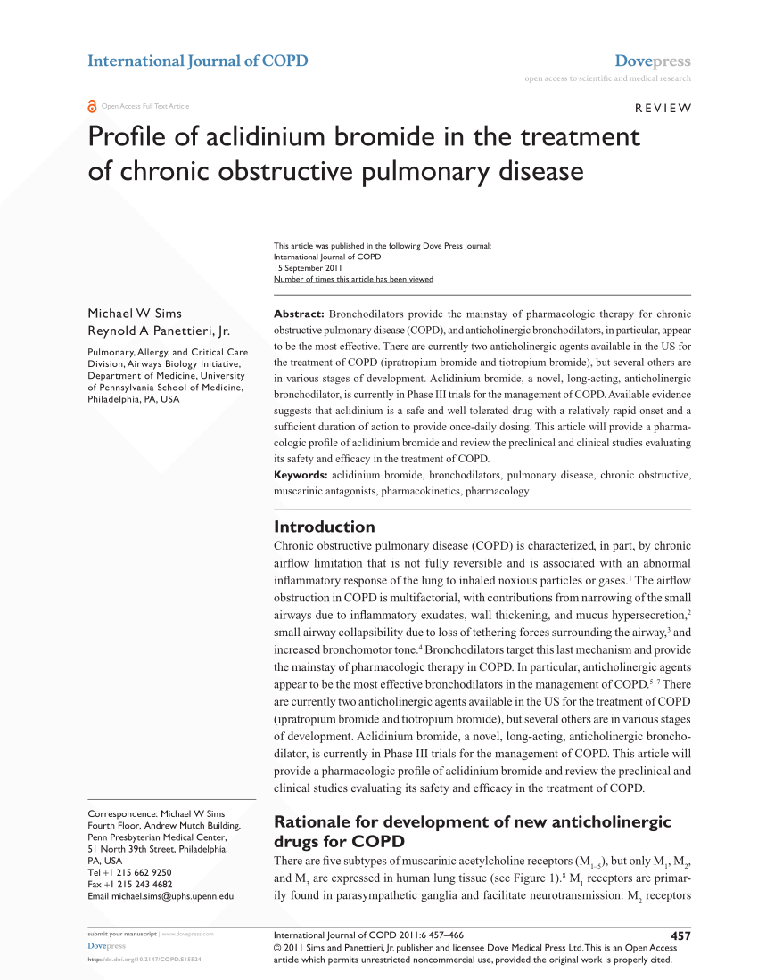 PDF) Profile of aclidinium bromide in the treatment of chronic obstructive  pulmonary disease