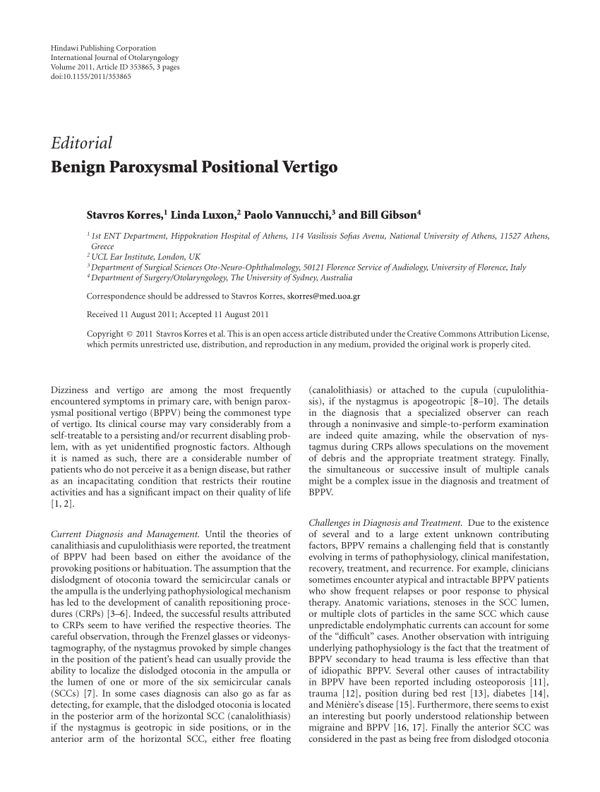 Case report of ?hormonal vertigo, The Journal of Laryngology & Otology