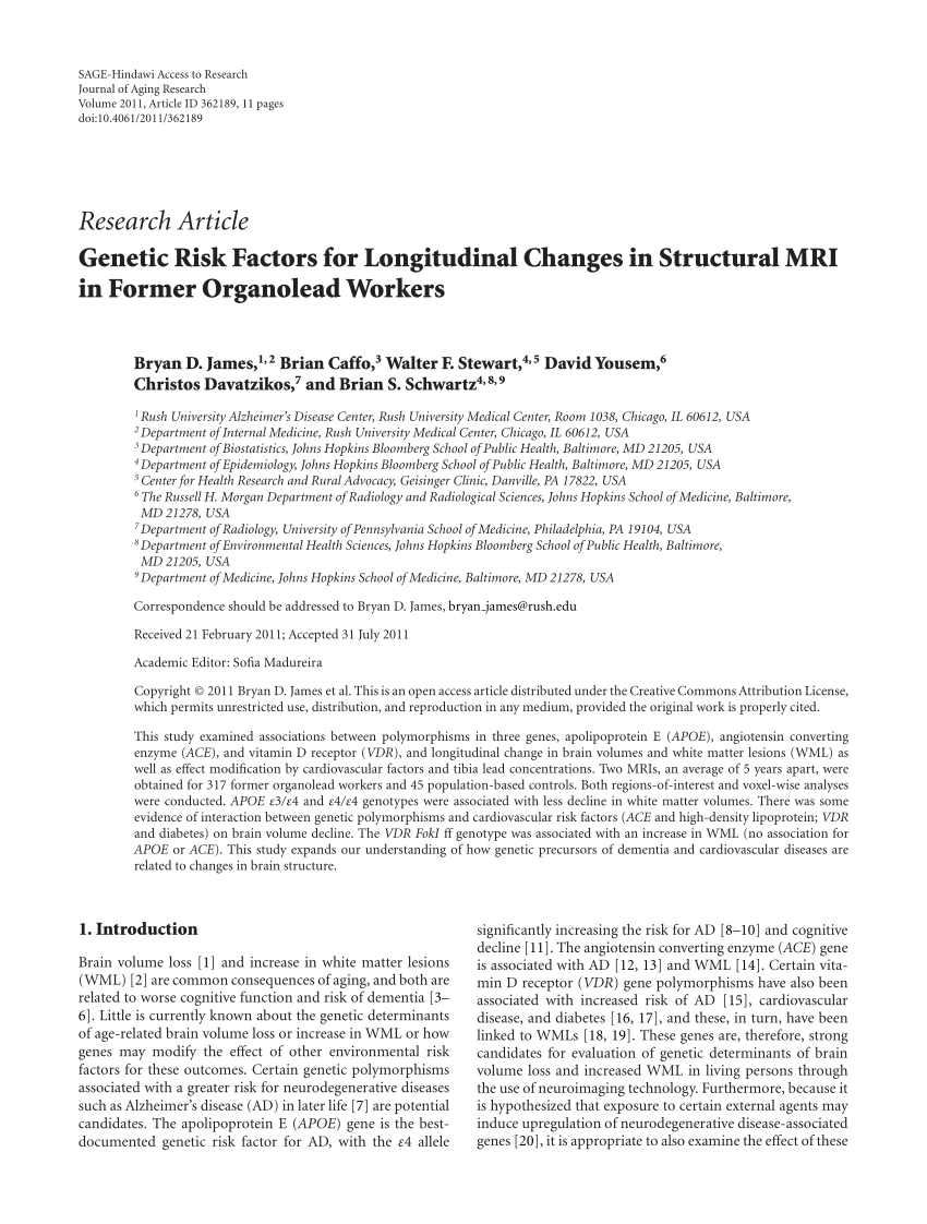 PDF) Genetic Risk Factors for Longitudinal Changes in Structural ...