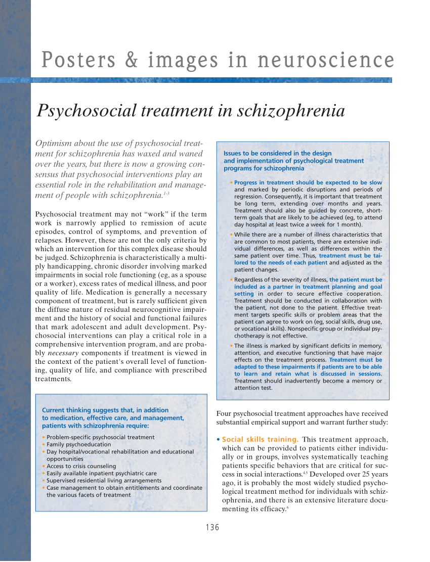 Pdf Psychosocial Treatment In Schizophrenia