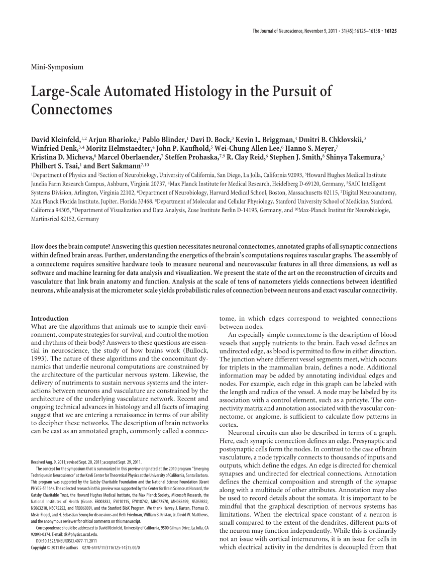 PDF Large Scale Automated Histology in the Pursuit of Connectomes