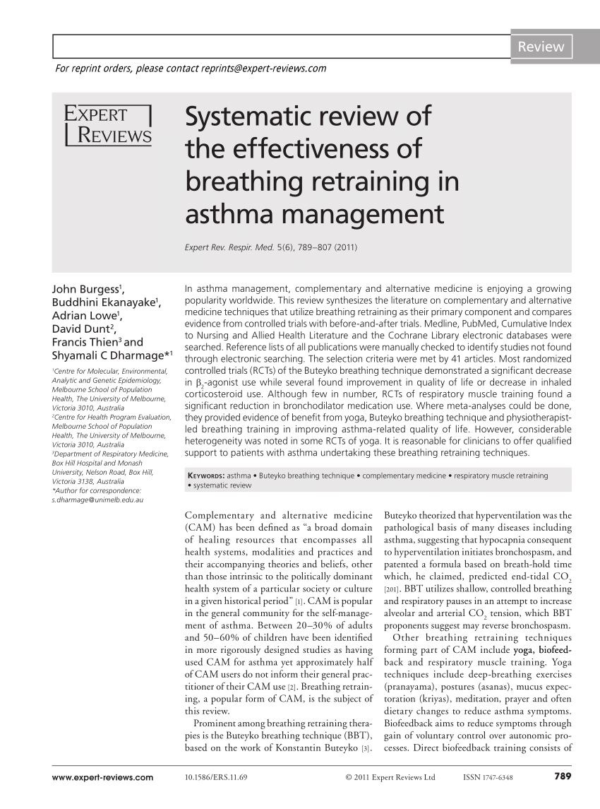 literature review on asthma