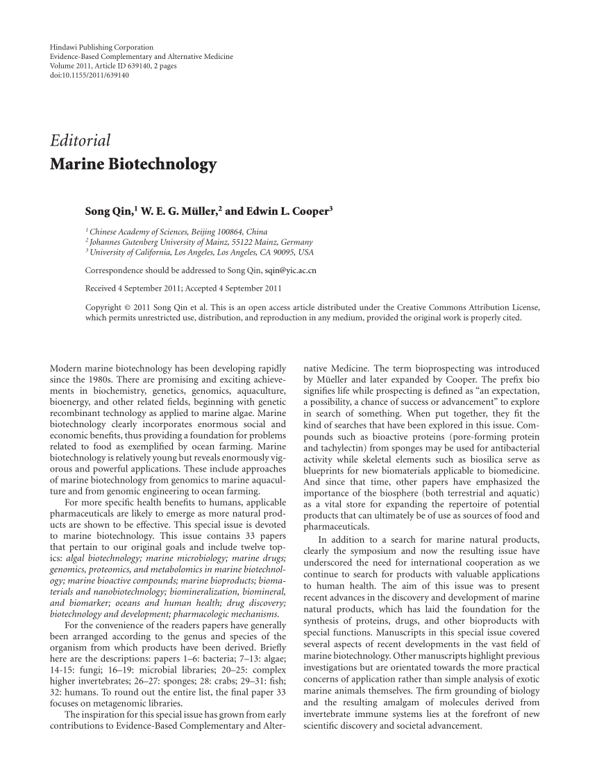 (PDF) Marine Biotechnology