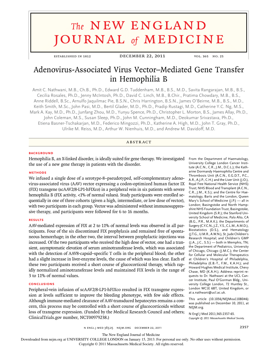 (PDF) Adenovirus-Associated Virus Vector-Mediated Gene Transfer in