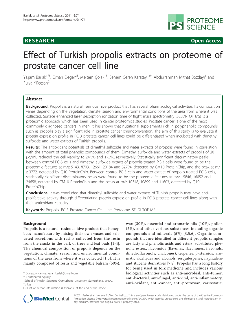 propolis a prostatitis árából