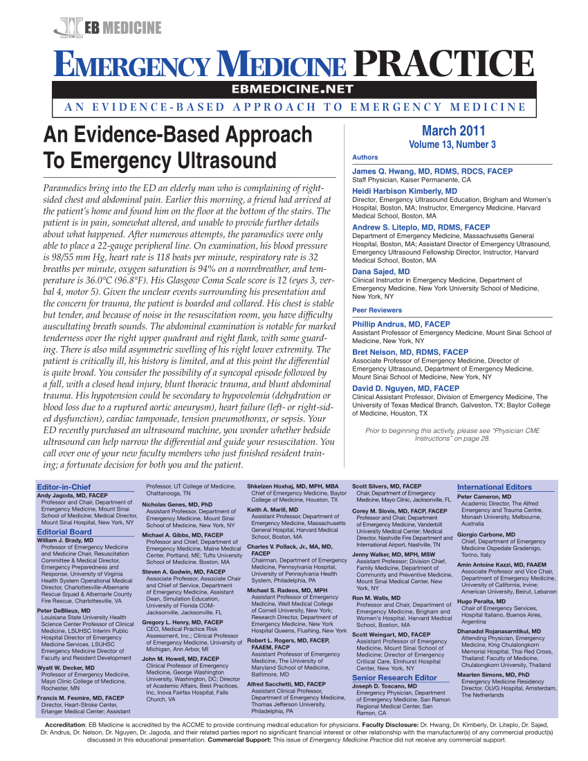 (PDF) An evidence-based approach to emergency ultrasound