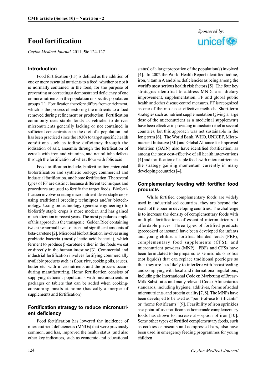 research paper on food fortification