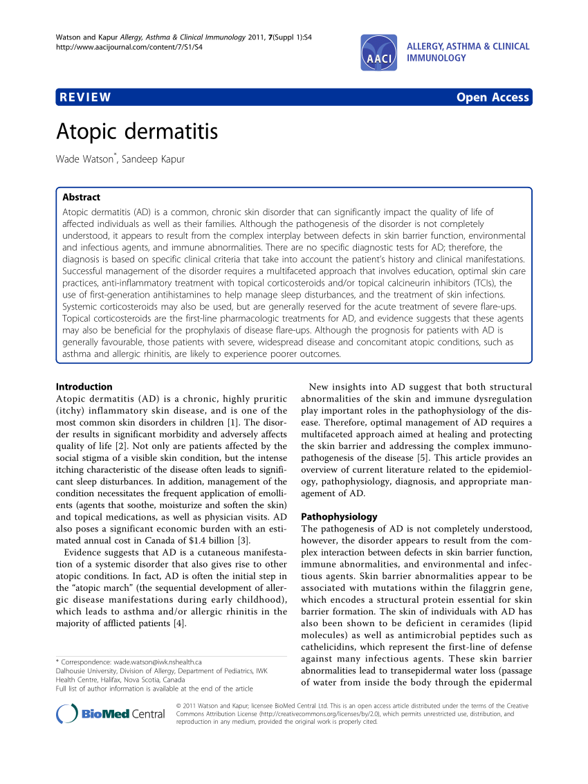 atopic dermatitis recent articles)
