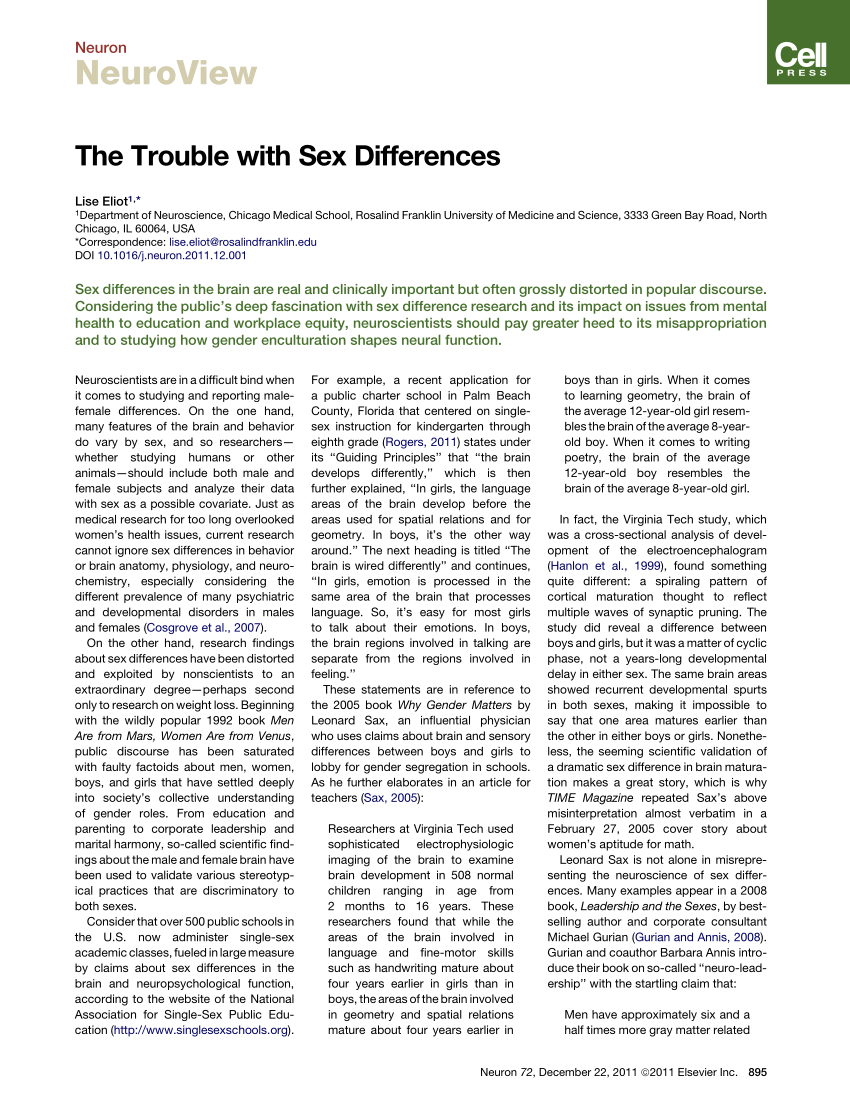 PDF) The Trouble with Sex Differences