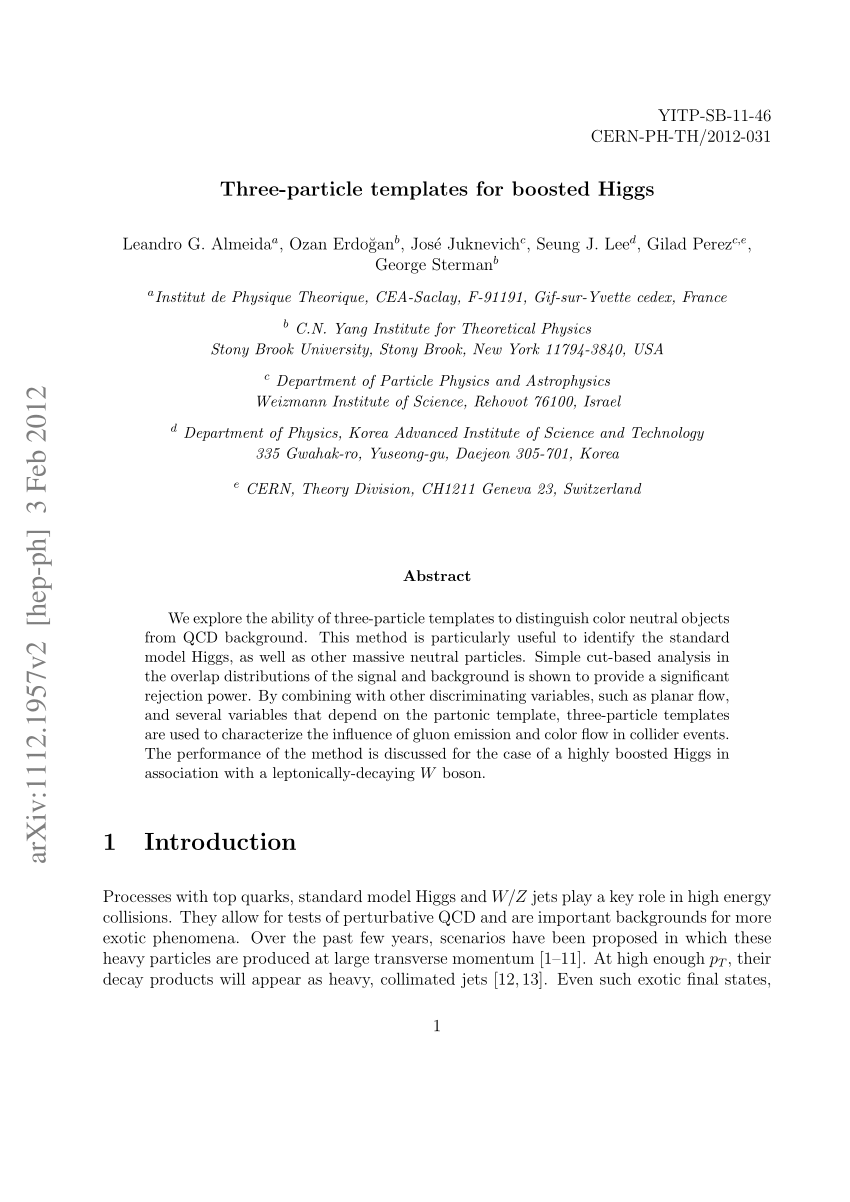 PDF) Three-particle templates for boosted Higgs
