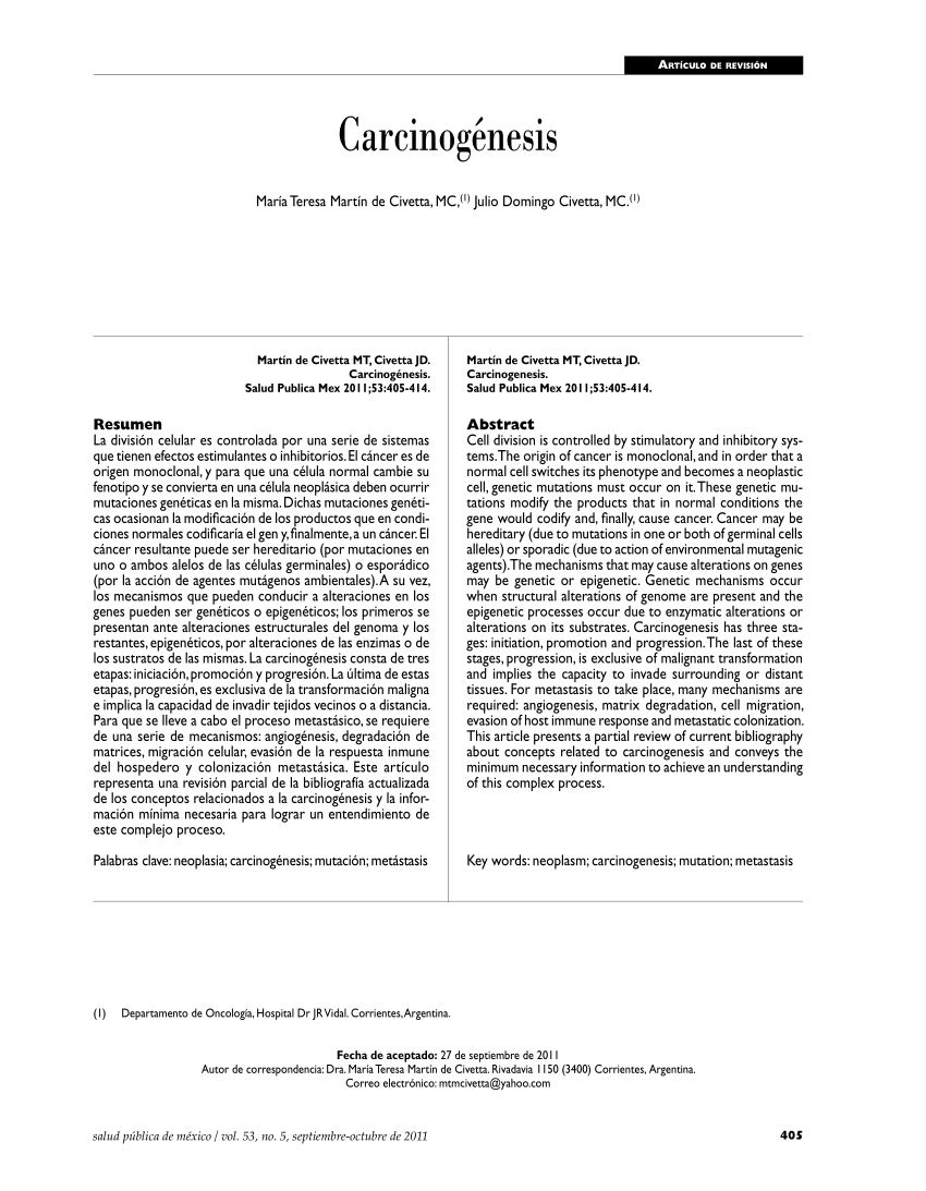 etapas de carcinogénesis