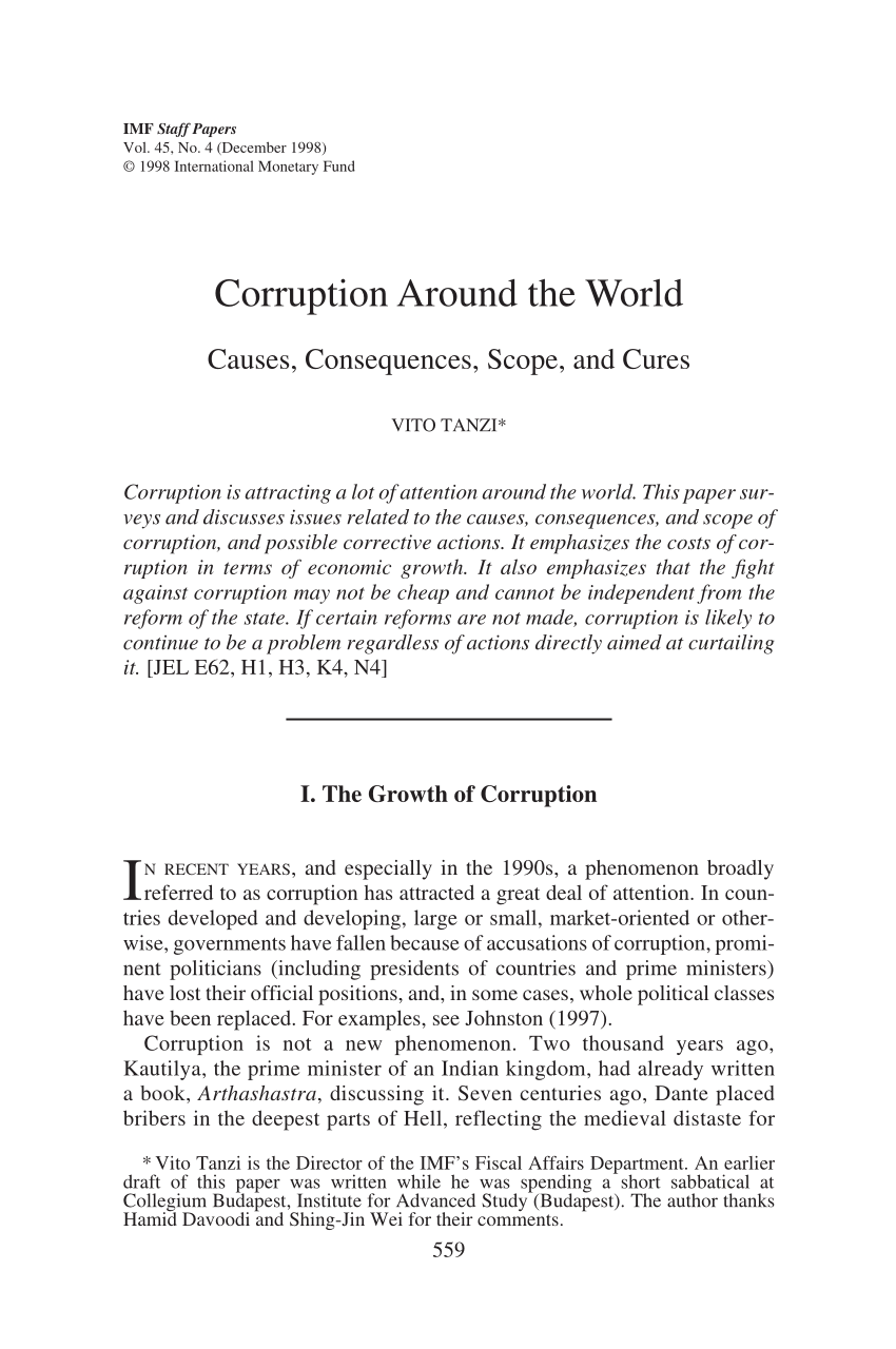 research paper on corruption in politics