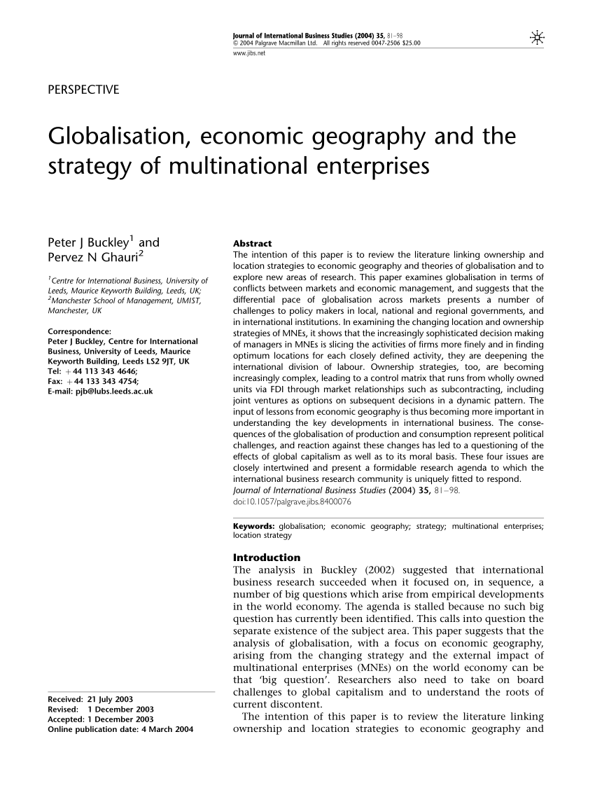 globalisation case study pdf