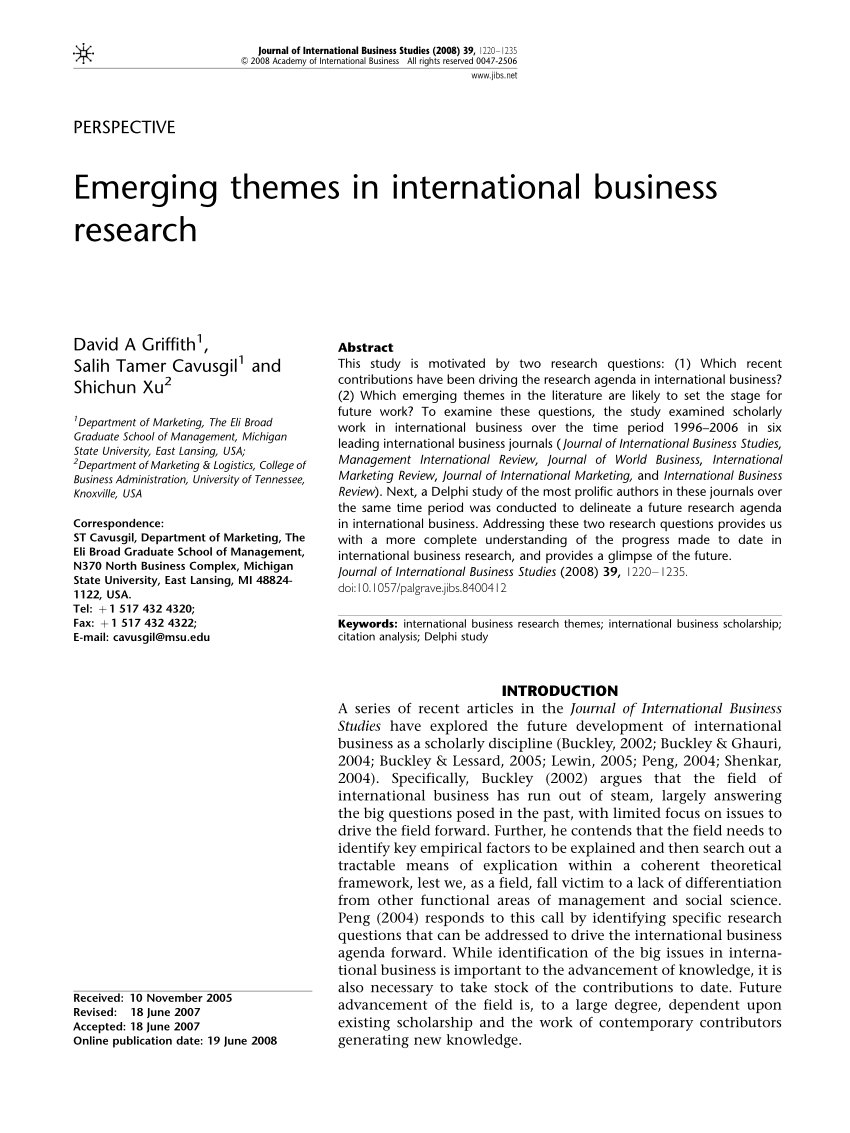 international business research papers