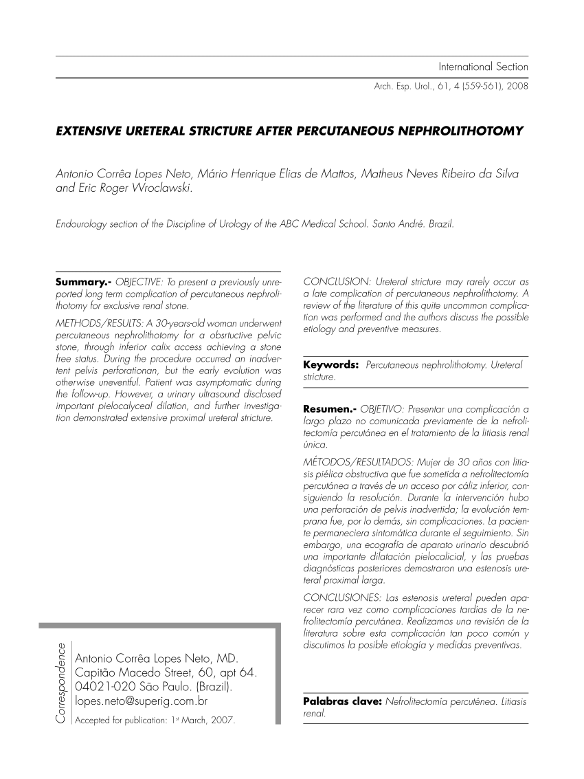 pdf-extensive-ureteral-stricture-after-percutaneous-nephrolithotomy