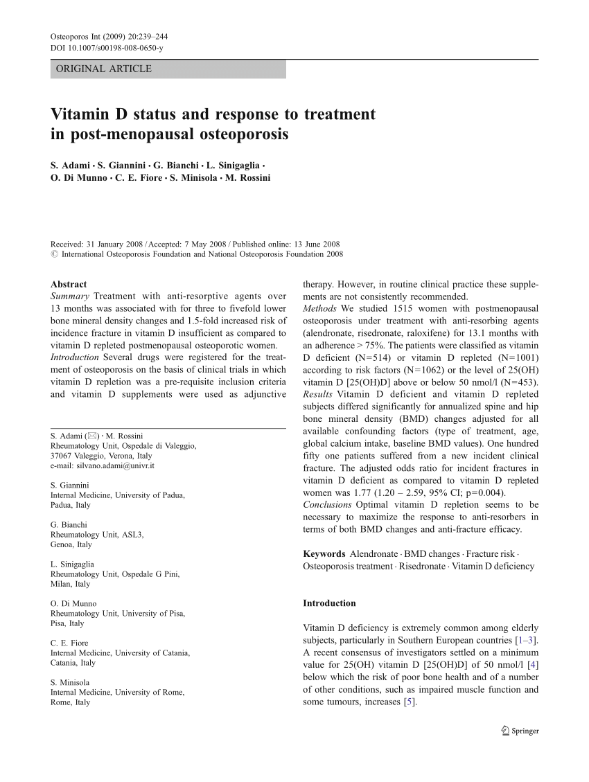 Fiori Bianchi Per Te Accordi.Pdf Vitamin D Status And Response To Treatment In Post Menopausal