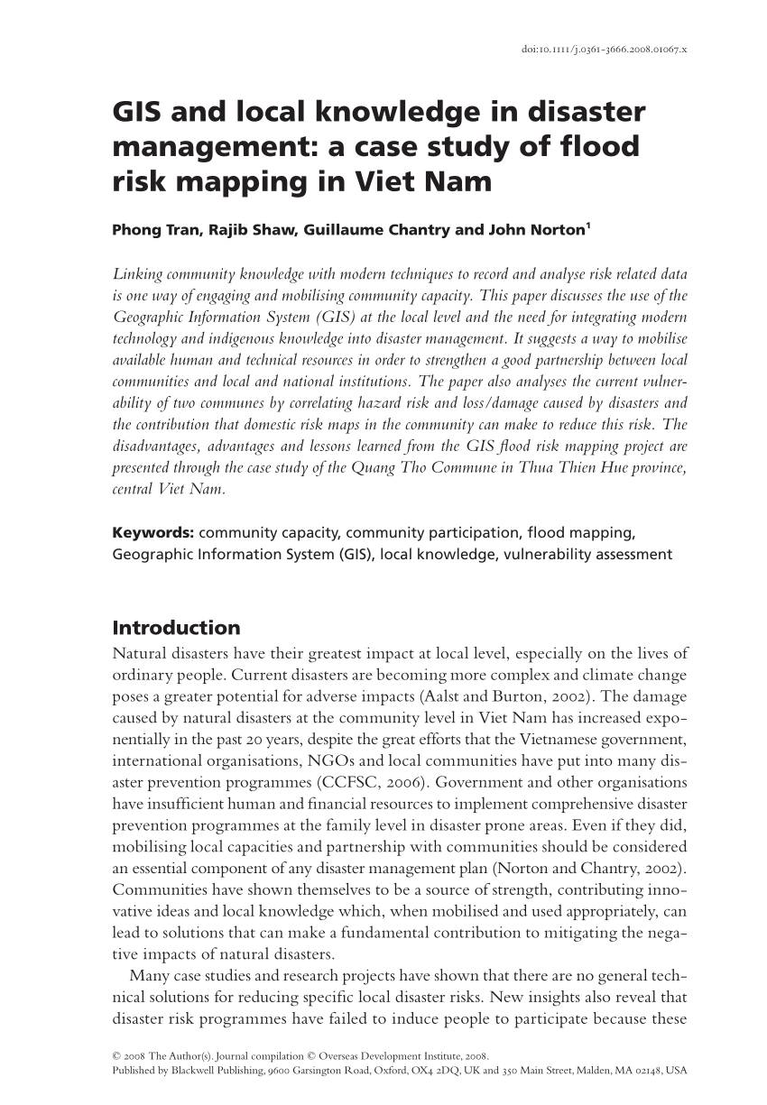 disaster management flood case study