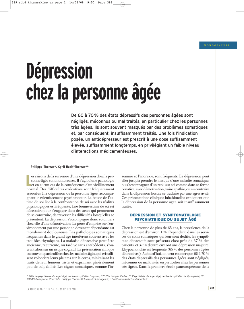 research paper on elderly depression