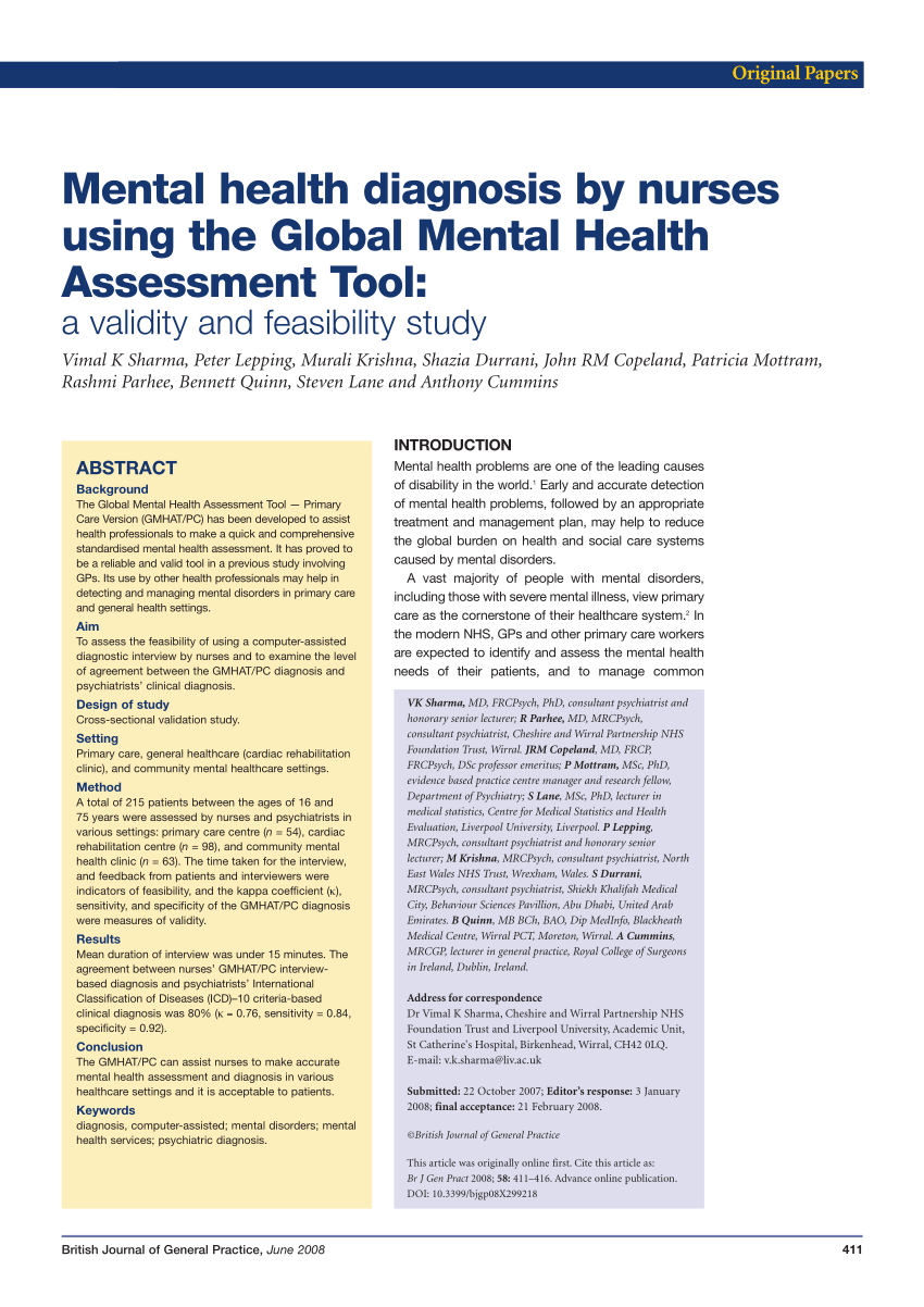 research questions for mental health nursing