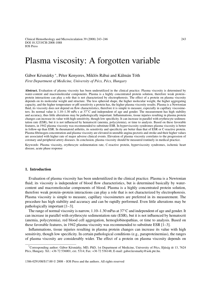 plasma viscosity definition