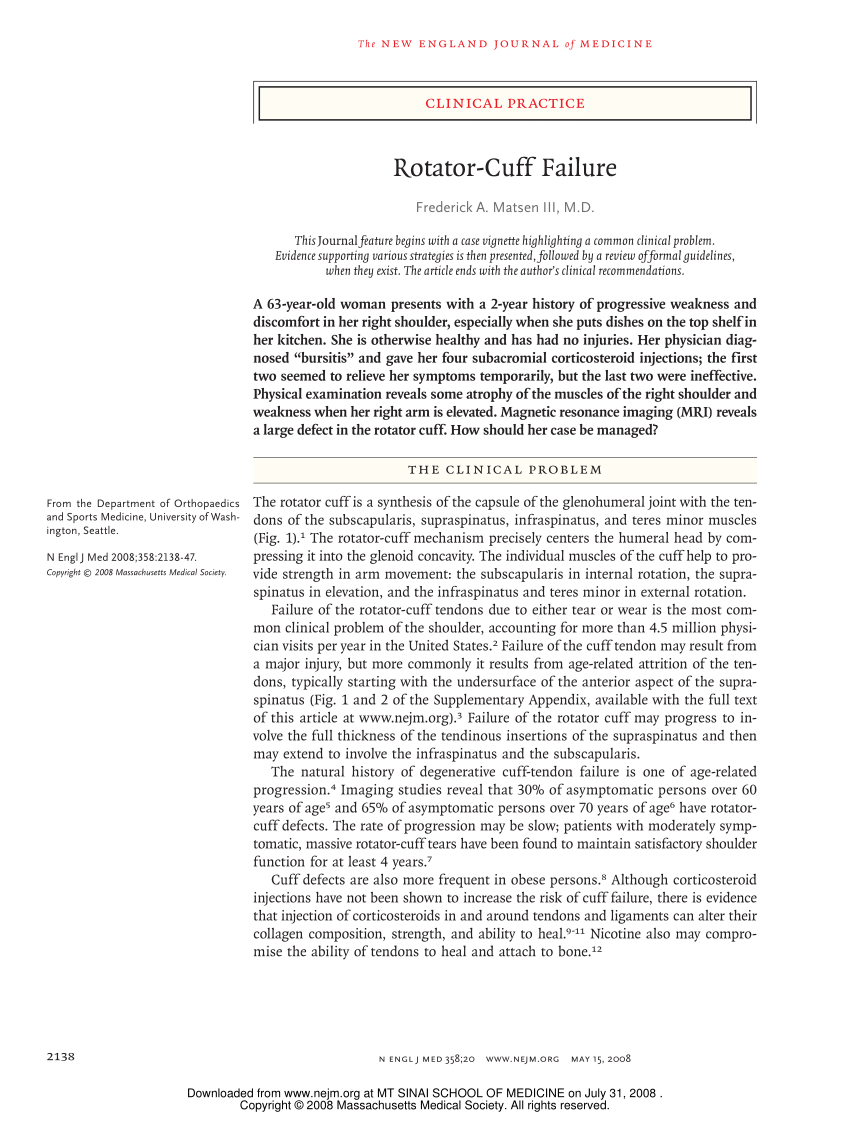 Pdf Clinical Practice Rotator Cuff Failure