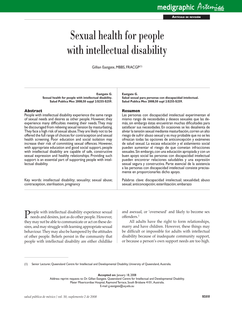 PDF Sexual health for people with intellectual disability