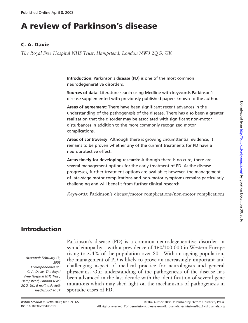 research paper about parkinson's disease