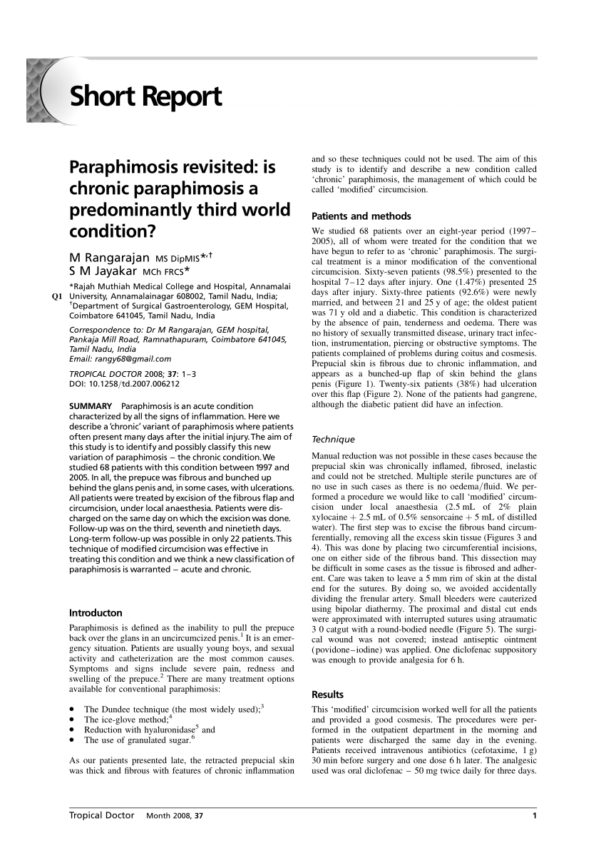 Phimosis and Paraphimosis In the ED: Practice Essentials, Epidemiology,  Prognosis