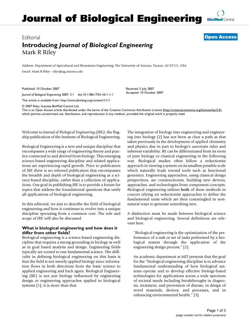 journal of biological engineering research and review