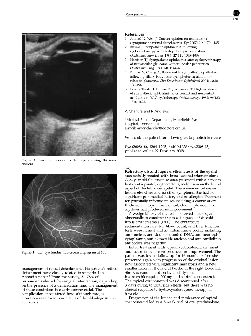 Pdf Refractory Discoid Lupus Erythematosis Of The Eyelid Successfully Treated With Intra 