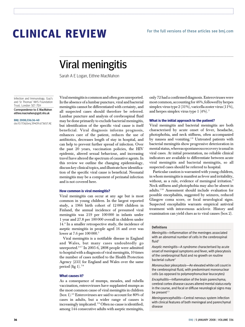 Viral meningitis