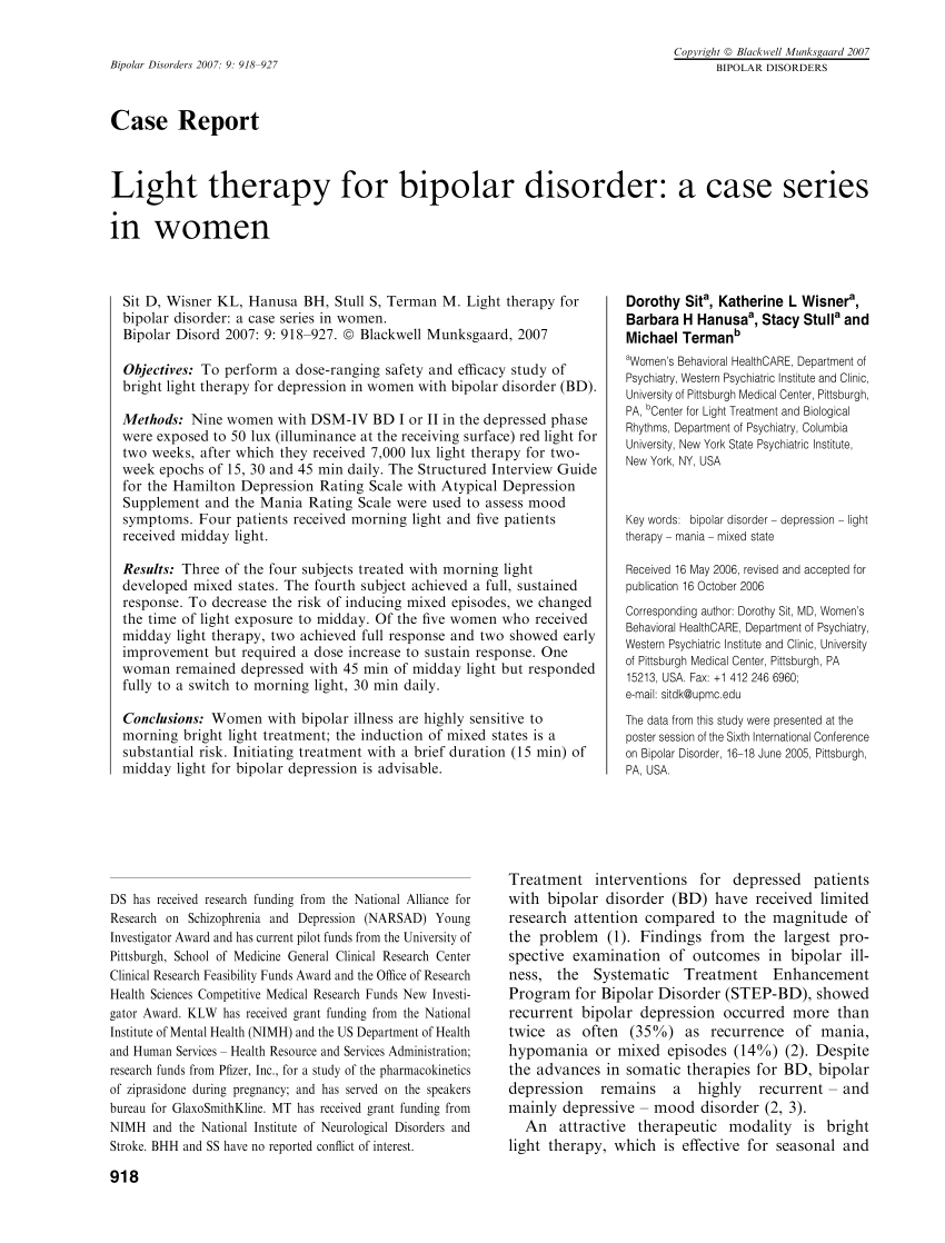 example case study of bipolar disorder