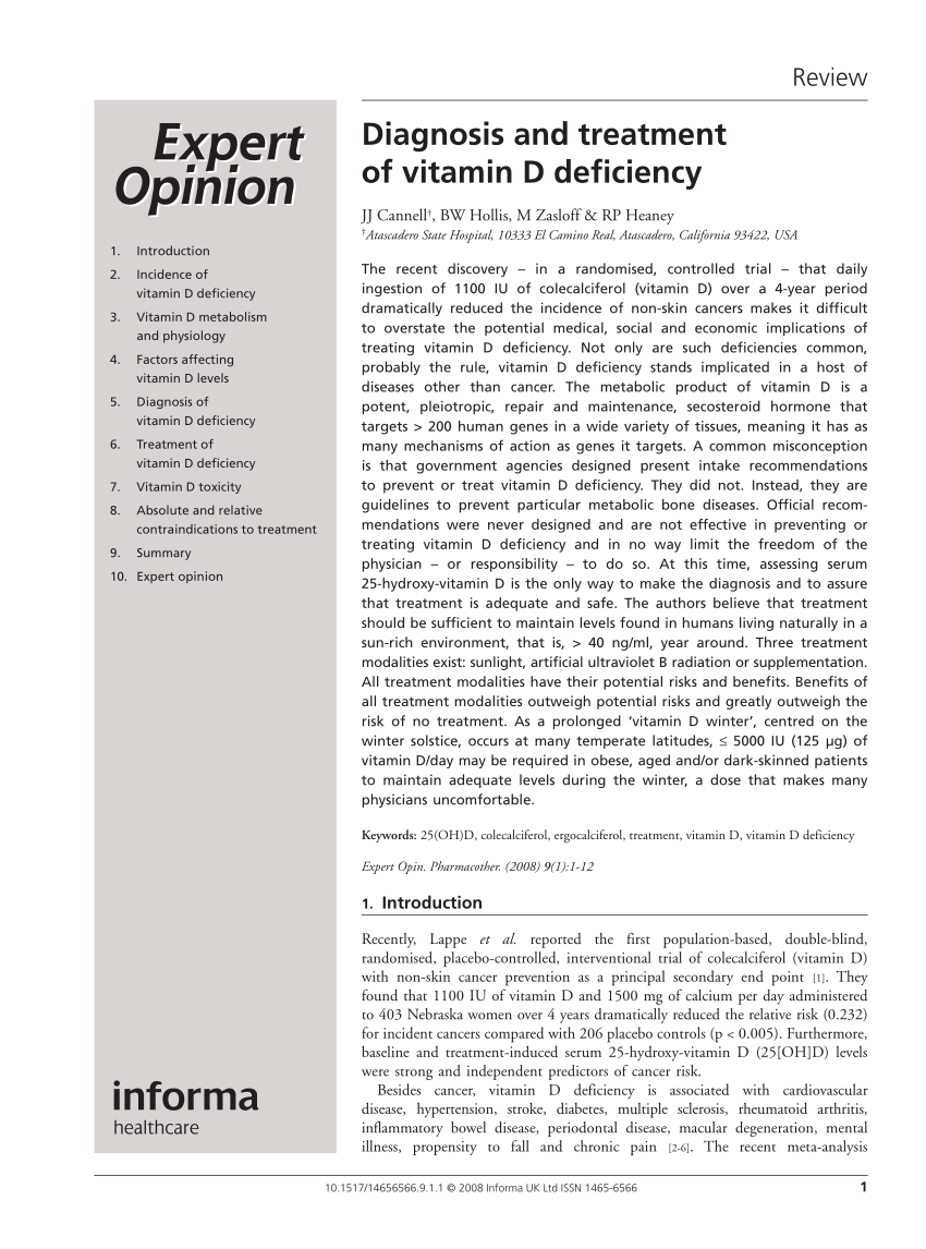 review literature of vitamin d deficiency