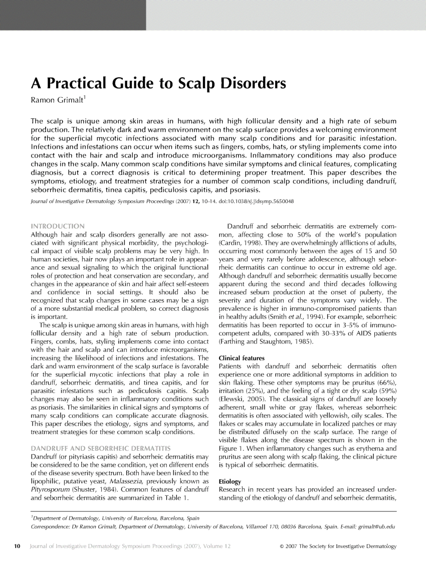 PDF A Practical Guide To Scalp Disorders