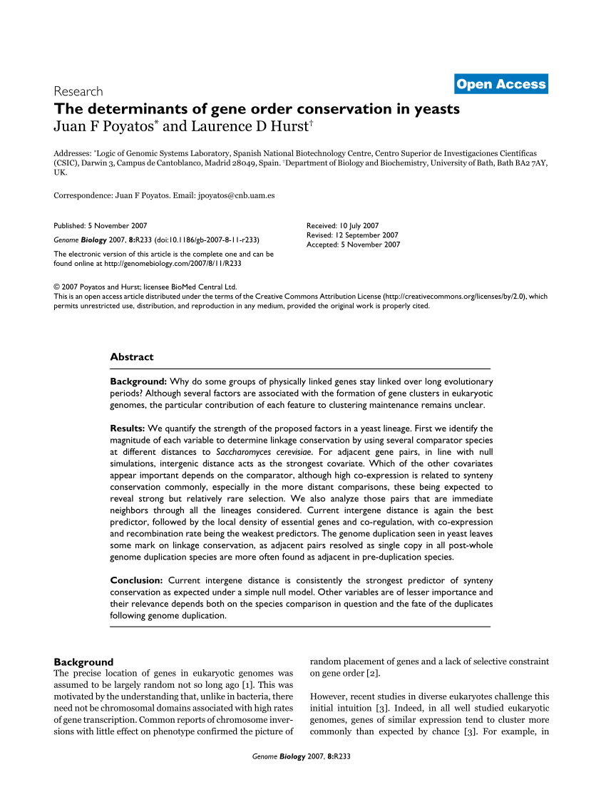 pdf-the-determinants-of-gene-order-conservation-in-yeasts