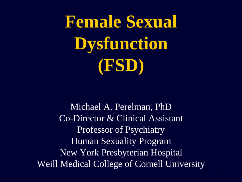 PDF Female Sexual Dysfunction and the Central Nervous System