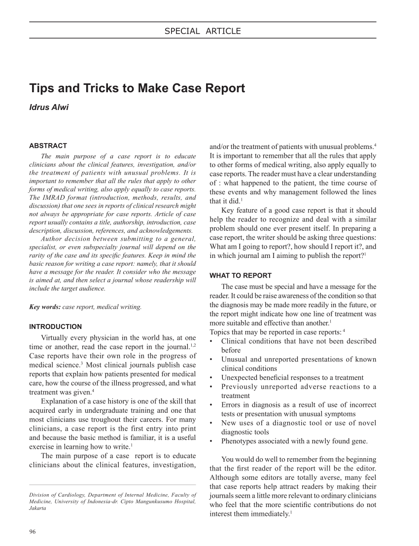 PDF) Tips and tricks to make case report
