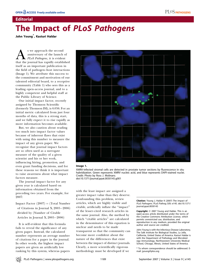 (PDF) The impact of PLoS pathogens