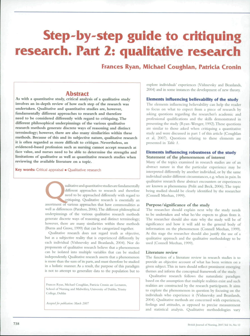 Guidelines for Qualitative Papers