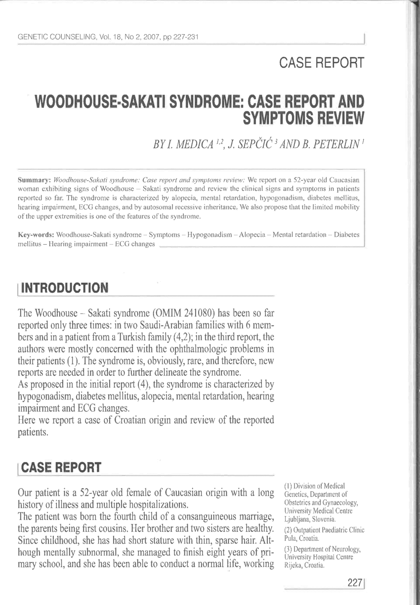 (PDF) Woodhouse-Sakati syndrome: Case report and symptoms ...