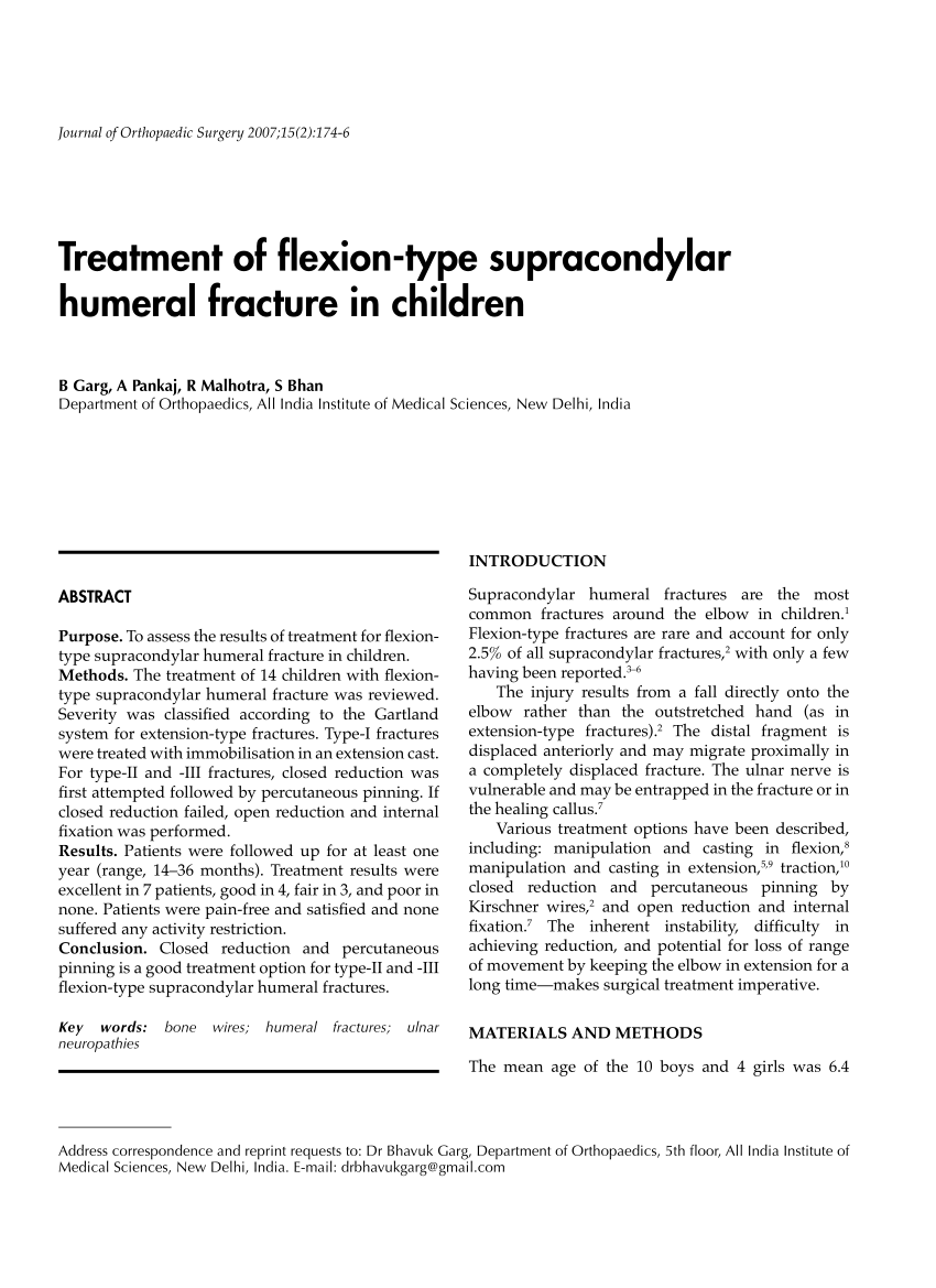 flexion type supracondylar fracture